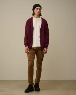 Jumpers<C.P. Company Lambswool GRS Buttoned Cardigan Potent Purple