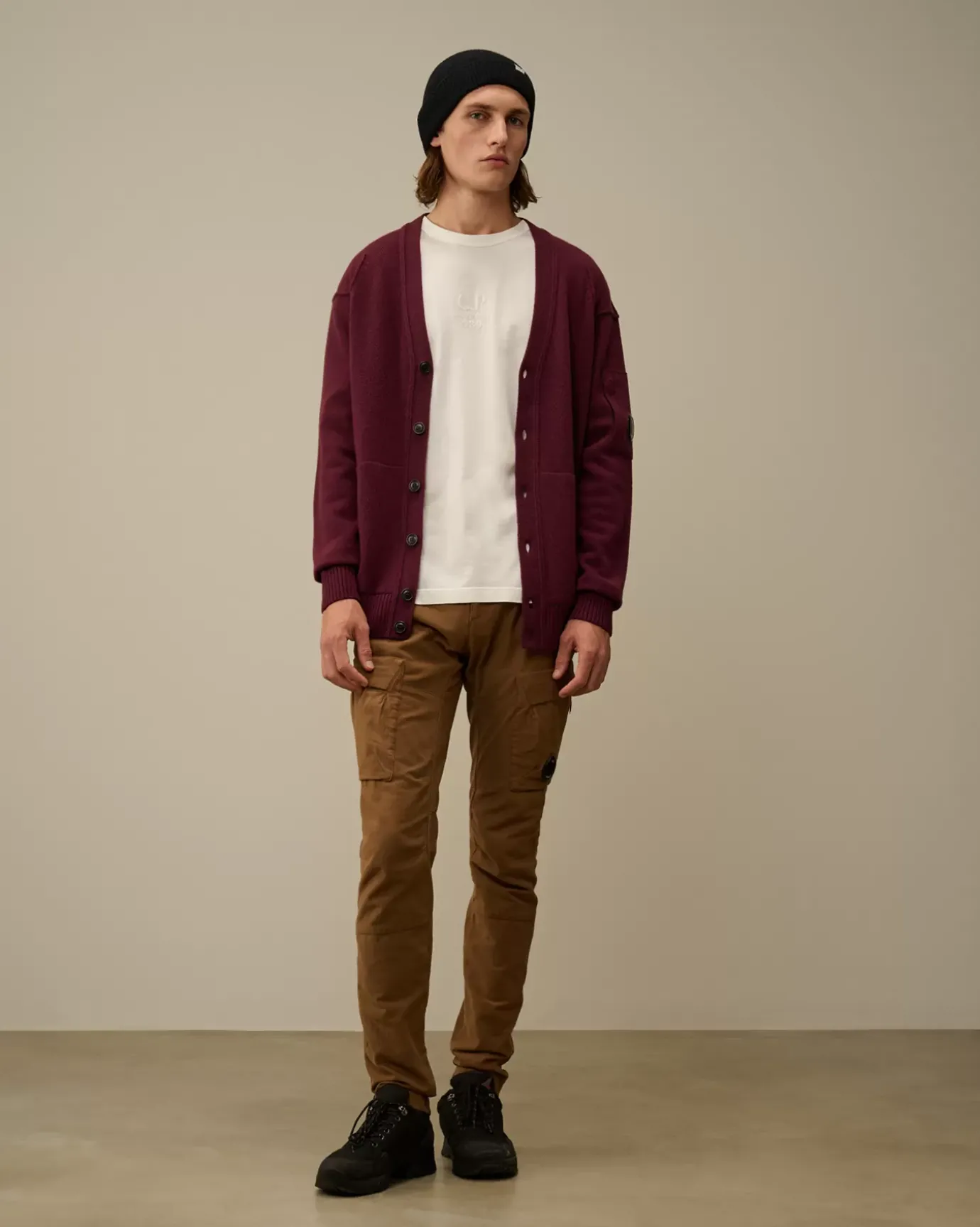 Jumpers<C.P. Company Lambswool GRS Buttoned Cardigan Potent Purple