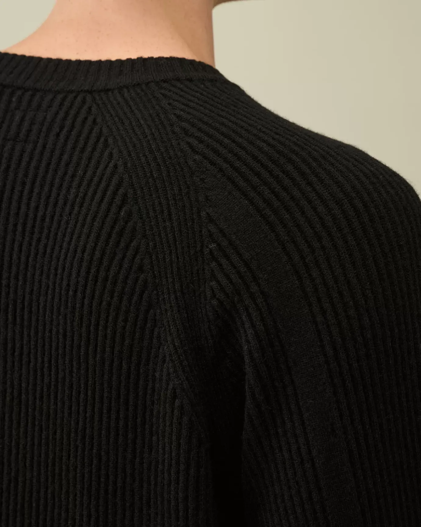 Jumpers<C.P. Company Lambswool GRS Crew Neck Full Knit Black
