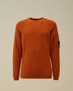 Jumpers<C.P. Company Lambswool GRS Crew Neck Full Knit Bombay Brown