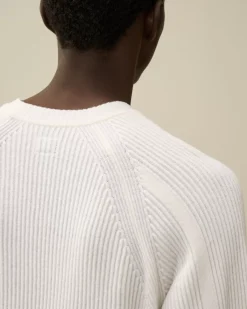 Jumpers<C.P. Company Lambswool GRS Crew Neck Full Knit Gauze White