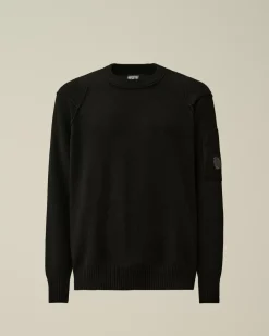 Jumpers<C.P. Company Lambswool GRS Crew Neck Knit Black