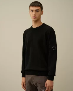 Jumpers<C.P. Company Lambswool GRS Crew Neck Knit Black