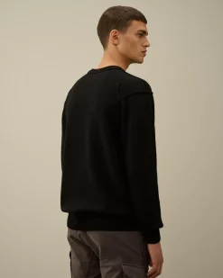 Jumpers<C.P. Company Lambswool GRS Crew Neck Knit Black