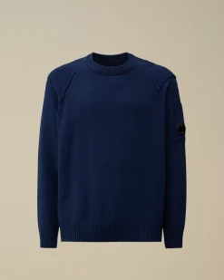 Jumpers<C.P. Company Lambswool GRS Crew Neck Knit Estate Blue