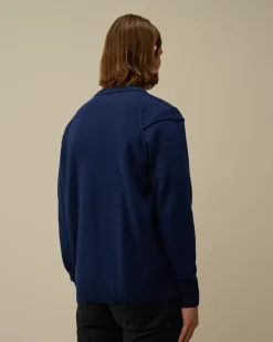 Jumpers<C.P. Company Lambswool GRS Crew Neck Knit Estate Blue
