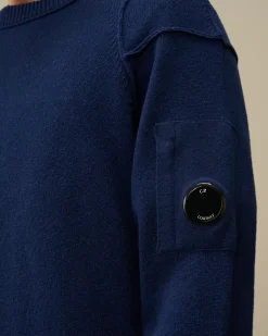 Jumpers<C.P. Company Lambswool GRS Crew Neck Knit Estate Blue