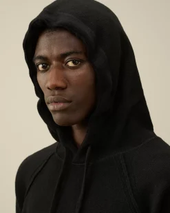 Jumpers<C.P. Company Lambswool GRS Hooded Waffle Knit Black