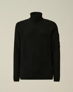 Jumpers<C.P. Company Lambswool GRS Turtleneck Full Knit Black