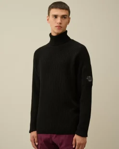 Jumpers<C.P. Company Lambswool GRS Turtleneck Full Knit Black