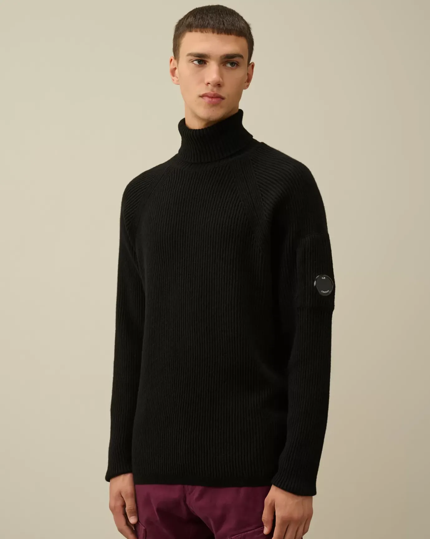Jumpers<C.P. Company Lambswool GRS Turtleneck Full Knit Black