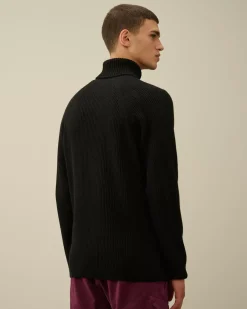 Jumpers<C.P. Company Lambswool GRS Turtleneck Full Knit Black