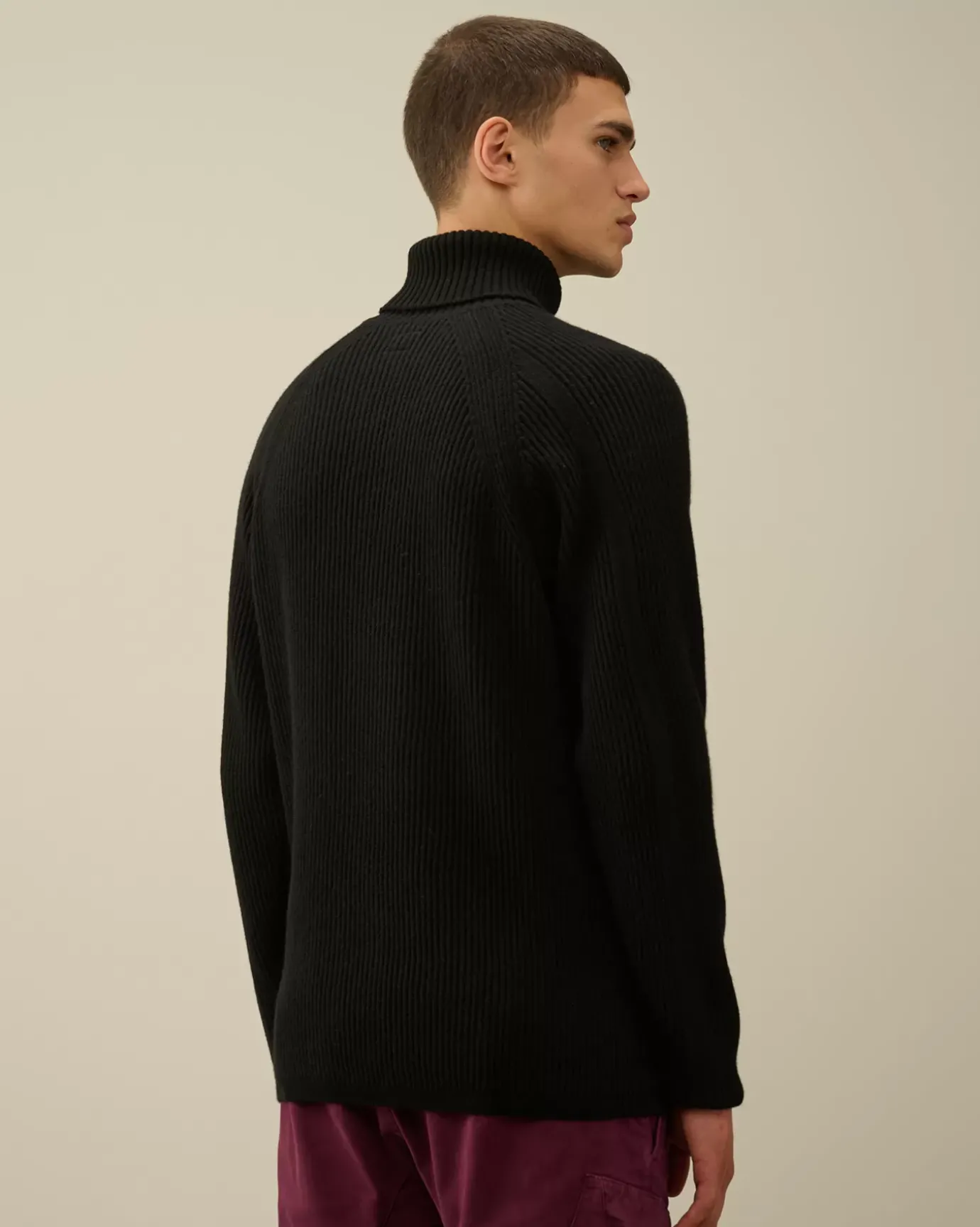 Jumpers<C.P. Company Lambswool GRS Turtleneck Full Knit Black