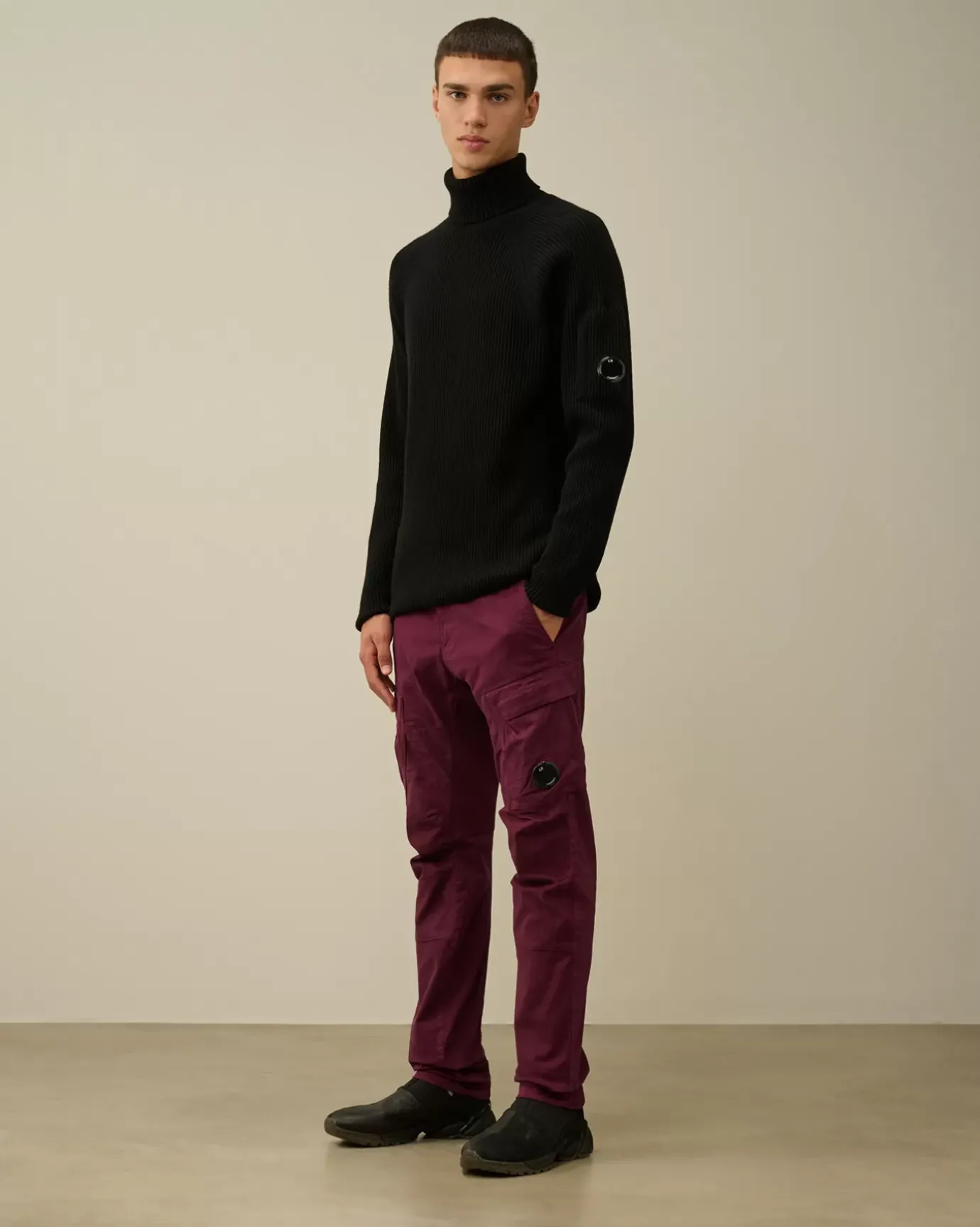 Jumpers<C.P. Company Lambswool GRS Turtleneck Full Knit Black