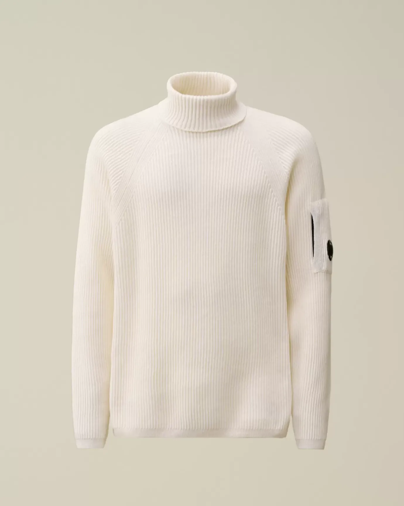 Jumpers<C.P. Company Lambswool GRS Turtleneck Full Knit Gauze White