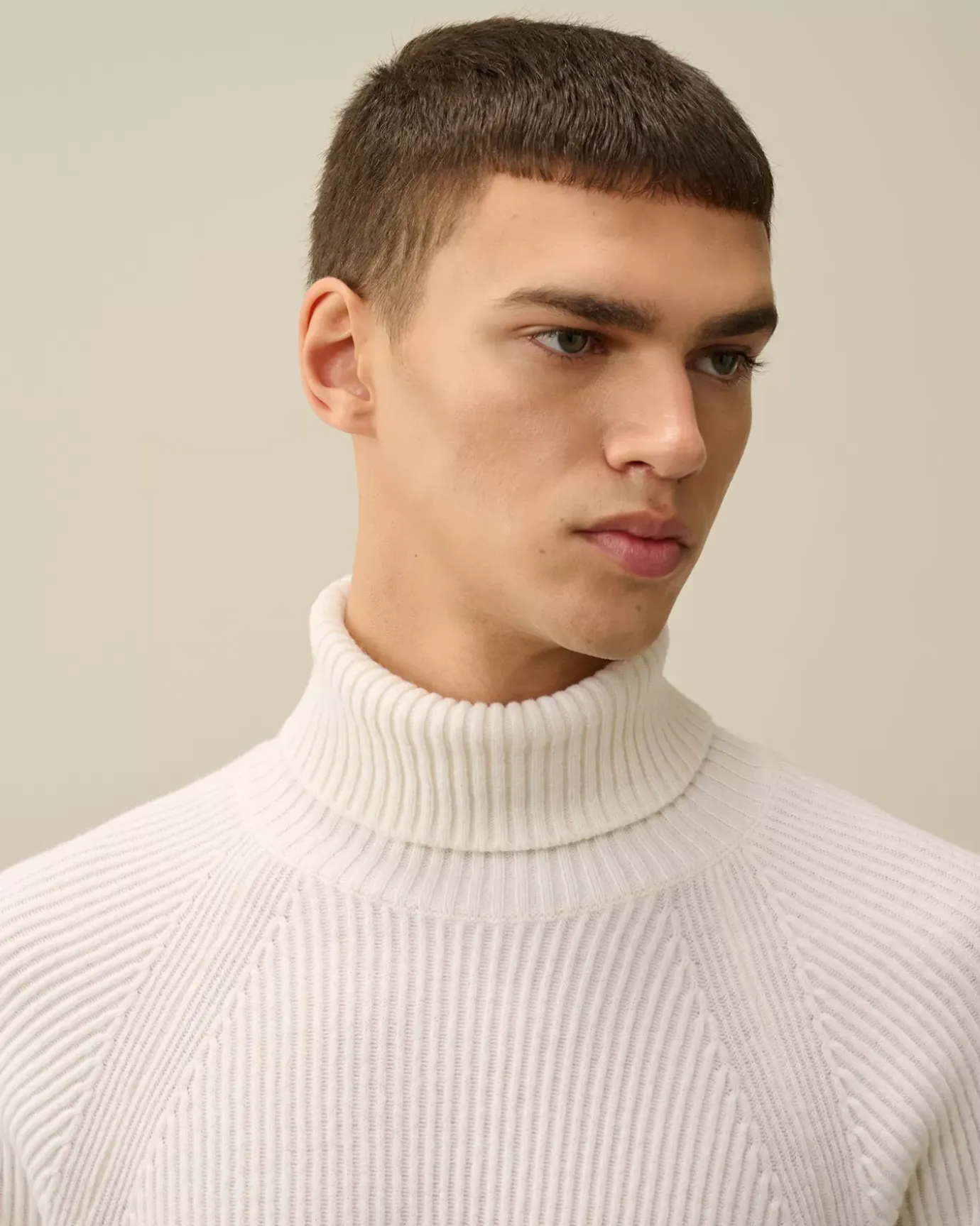 Jumpers<C.P. Company Lambswool GRS Turtleneck Full Knit Gauze White