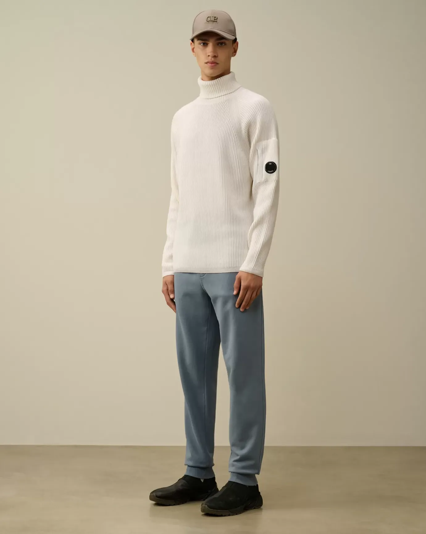 Jumpers<C.P. Company Lambswool GRS Turtleneck Full Knit Gauze White