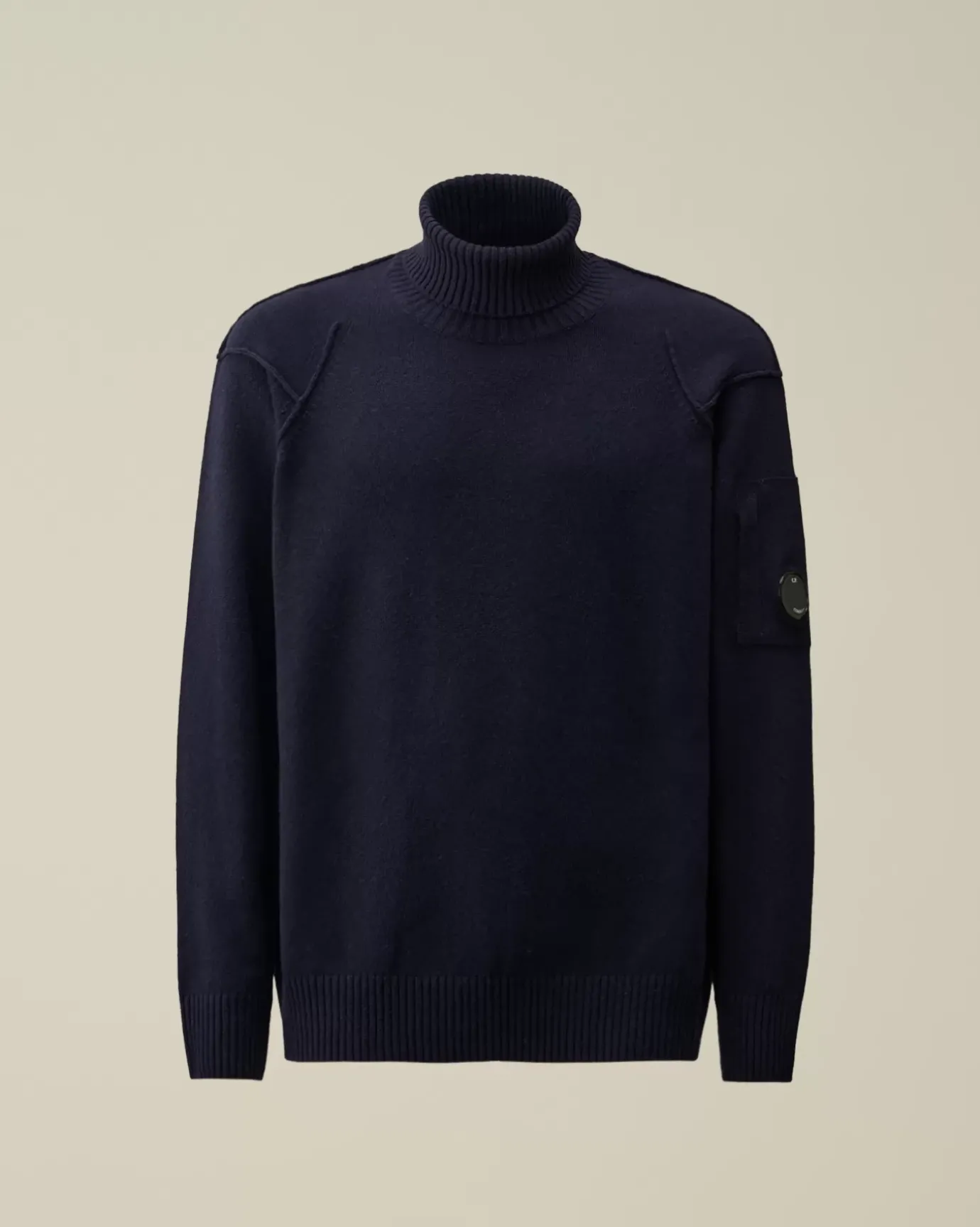 Jumpers<C.P. Company Lambswool GRS Turtleneck Knit Total Eclipse – Blue
