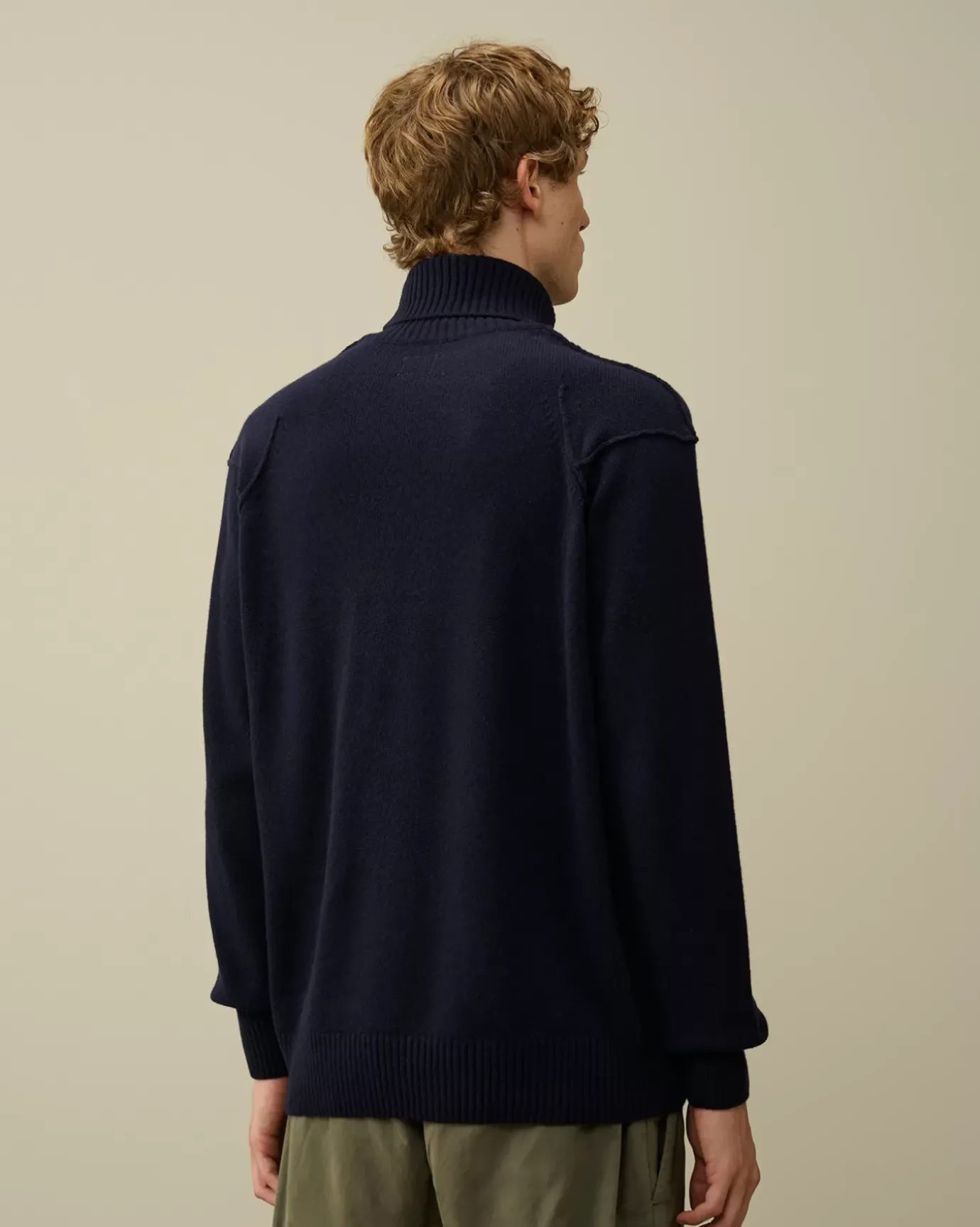 Jumpers<C.P. Company Lambswool GRS Turtleneck Knit Total Eclipse – Blue