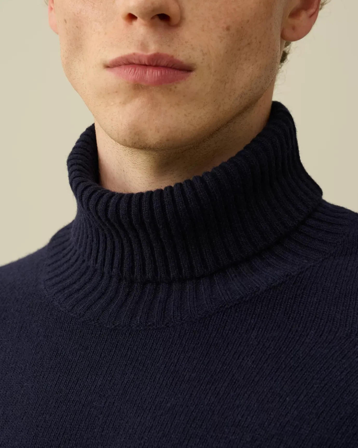 Jumpers<C.P. Company Lambswool GRS Turtleneck Knit Total Eclipse – Blue