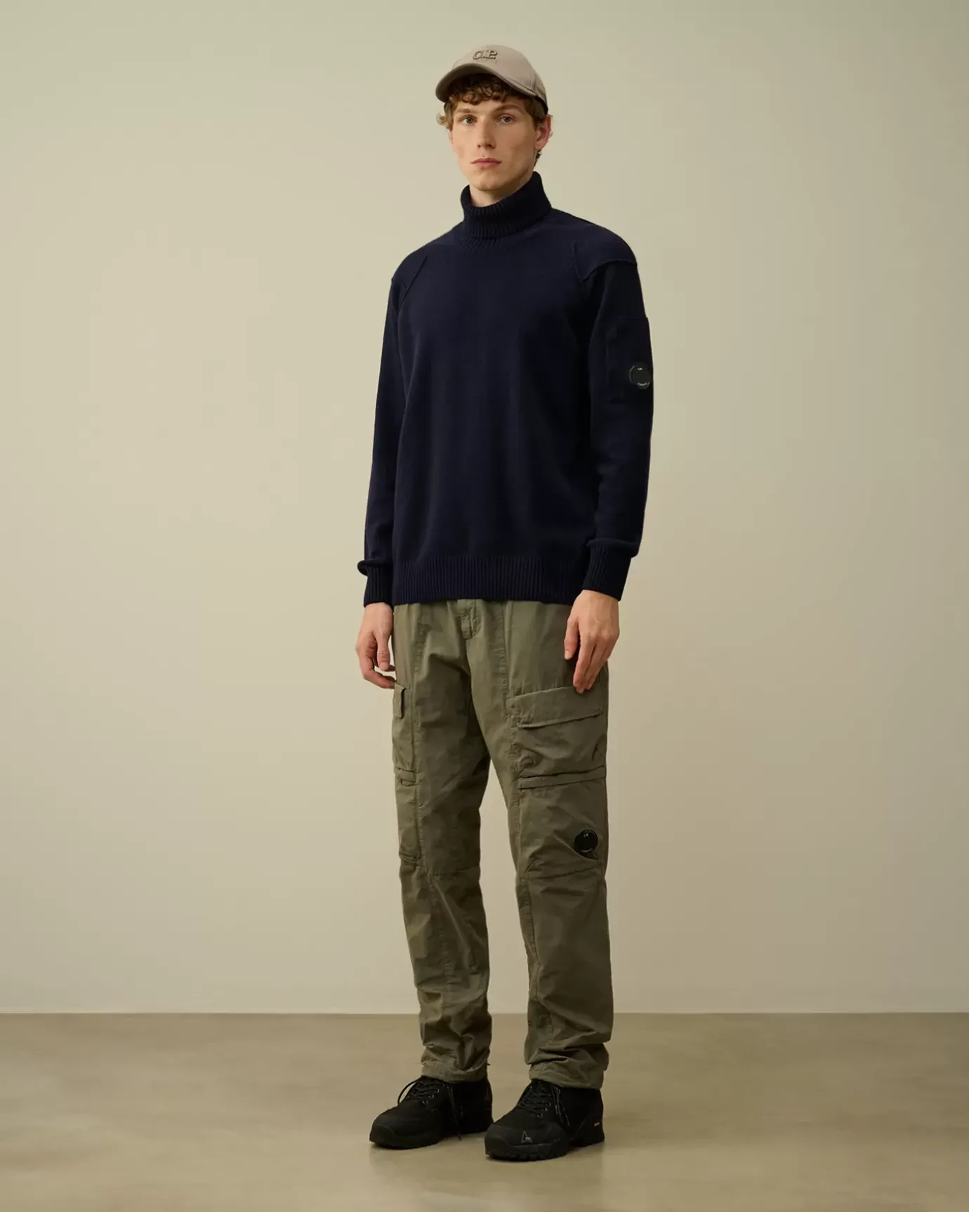 Jumpers<C.P. Company Lambswool GRS Turtleneck Knit Total Eclipse – Blue