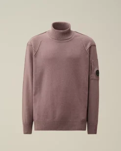 Jumpers<C.P. Company Lambswool GRS Turtleneck Knit Purple Dove