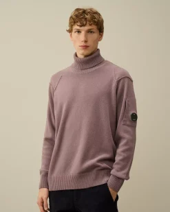 Jumpers<C.P. Company Lambswool GRS Turtleneck Knit Purple Dove
