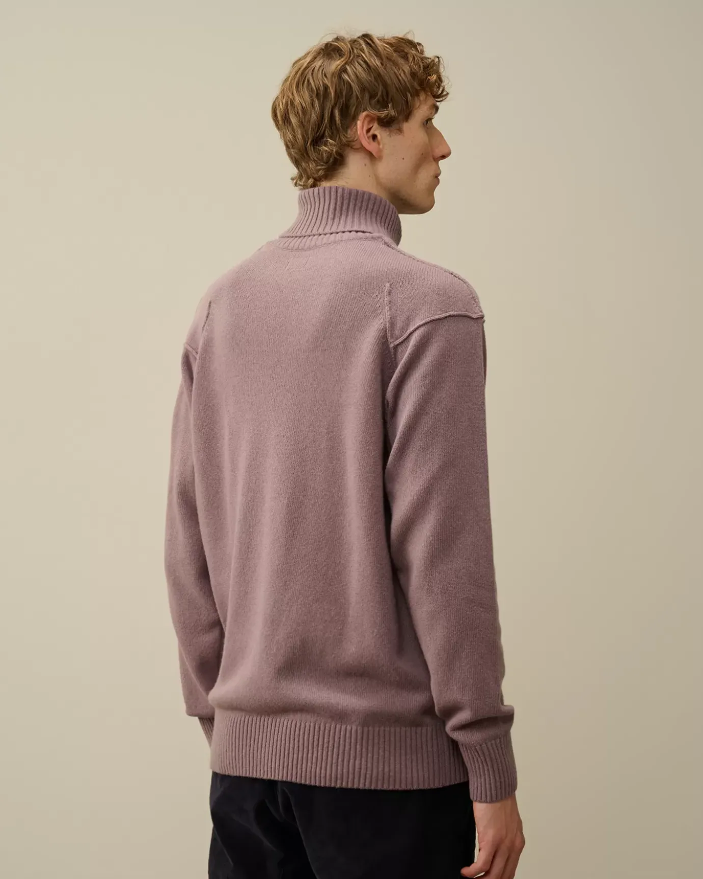 Jumpers<C.P. Company Lambswool GRS Turtleneck Knit Purple Dove