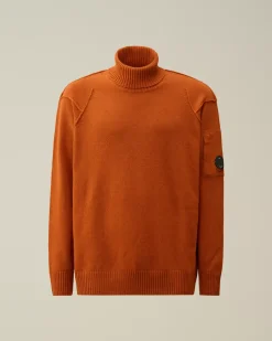 Jumpers<C.P. Company Lambswool GRS Turtleneck Knit Bombay Brown
