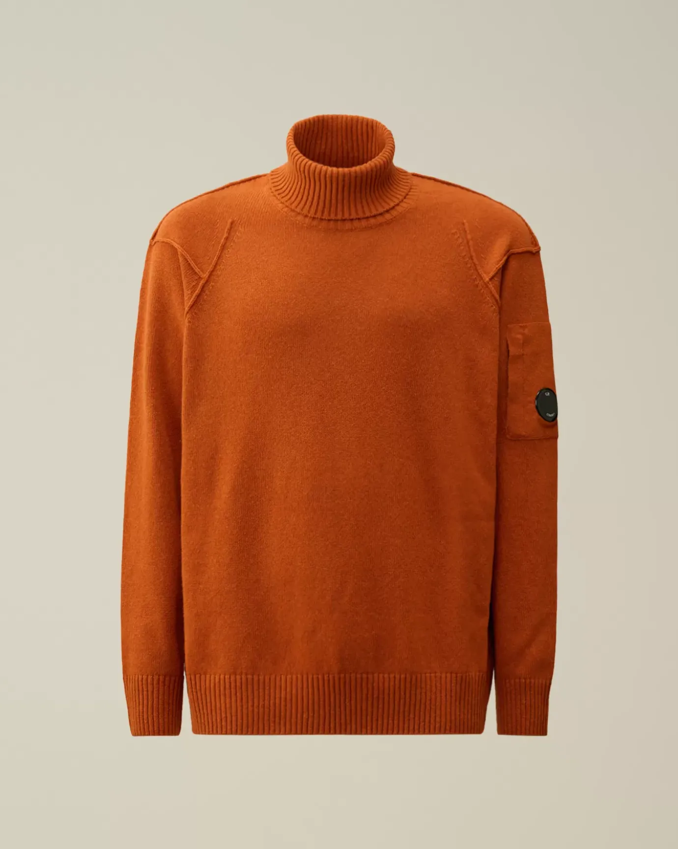 Jumpers<C.P. Company Lambswool GRS Turtleneck Knit Bombay Brown