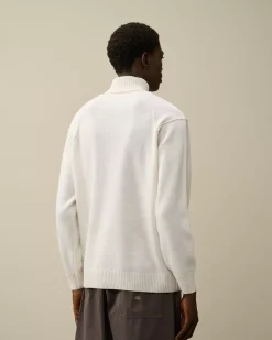 Jumpers<C.P. Company Lambswool GRS Turtleneck Knit Gauze White