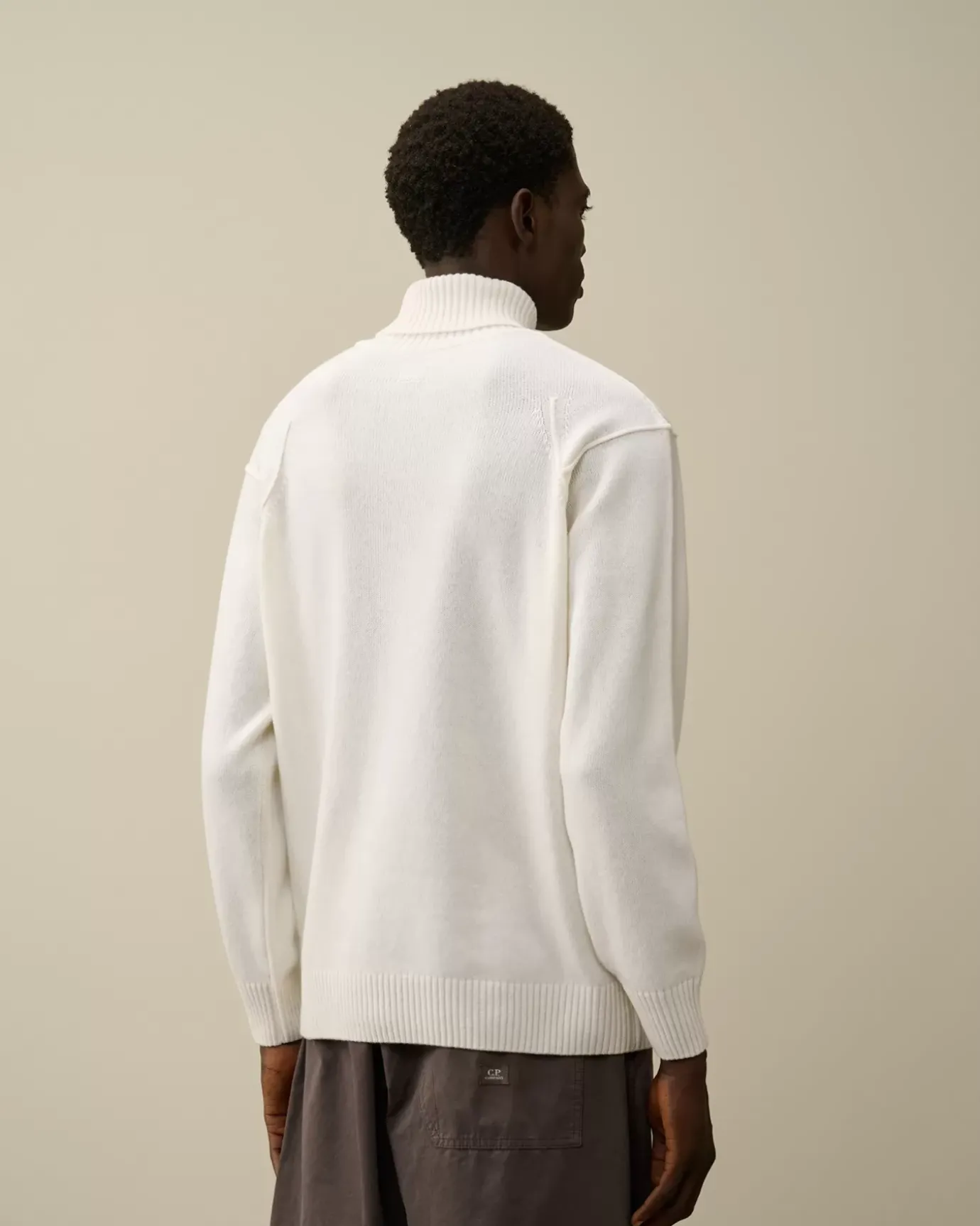 Jumpers<C.P. Company Lambswool GRS Turtleneck Knit Gauze White