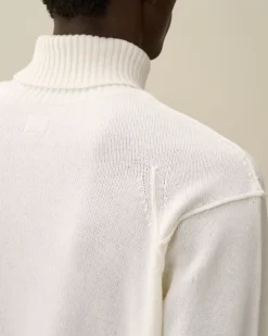 Jumpers<C.P. Company Lambswool GRS Turtleneck Knit Gauze White