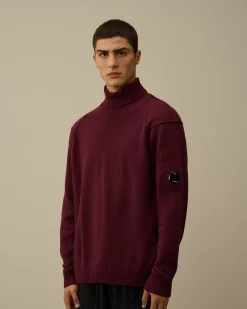 Jumpers<C.P. Company Lambswool GRS Turtleneck Knit Potent Purple