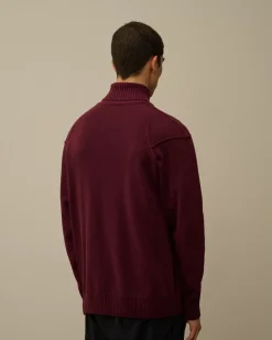 Jumpers<C.P. Company Lambswool GRS Turtleneck Knit Potent Purple
