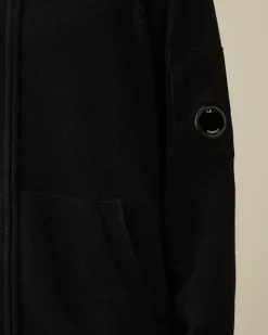 Jumpers<C.P. Company Lambswool GRS Zipped Cardigan Black