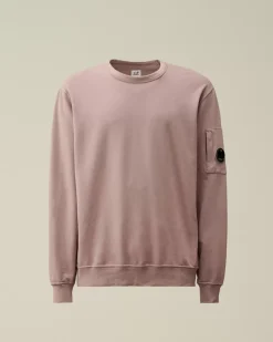 Sweatshirts<C.P. Company Light Fleece Crew Neck Sweatshirt Purple Dove