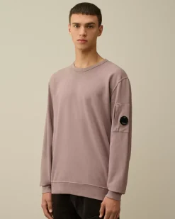Sweatshirts<C.P. Company Light Fleece Crew Neck Sweatshirt Purple Dove