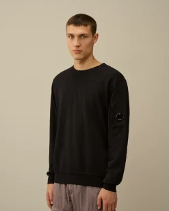 Sweatshirts<C.P. Company Light Fleece Crew Neck Sweatshirt Black