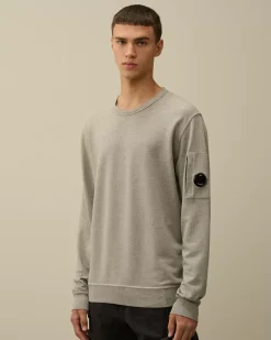 Sweatshirts<C.P. Company Light Fleece Crew Neck Sweatshirt Greystone Melange