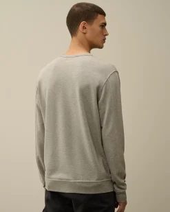 Sweatshirts<C.P. Company Light Fleece Crew Neck Sweatshirt Greystone Melange