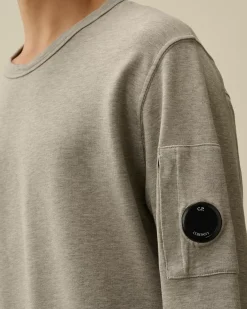 Sweatshirts<C.P. Company Light Fleece Crew Neck Sweatshirt Greystone Melange