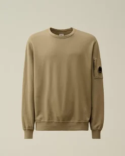 Sweatshirts<C.P. Company Light Fleece Crew Neck Sweatshirt Walnut – Beige
