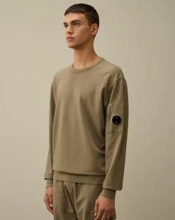 Sweatshirts<C.P. Company Light Fleece Crew Neck Sweatshirt Walnut – Beige