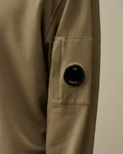 Sweatshirts<C.P. Company Light Fleece Crew Neck Sweatshirt Walnut – Beige