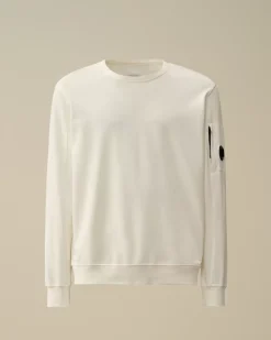 Sweatshirts<C.P. Company Light Fleece Crew Neck Sweatshirt Gauze White