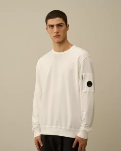 Sweatshirts<C.P. Company Light Fleece Crew Neck Sweatshirt Gauze White