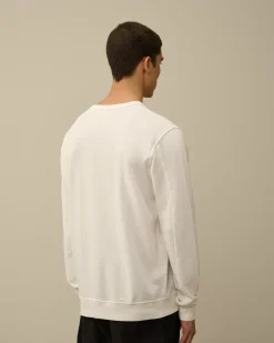 Sweatshirts<C.P. Company Light Fleece Crew Neck Sweatshirt Gauze White