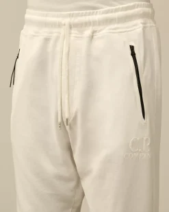 Tracksuits & Shorts<C.P. Company Light Fleece Embroidery Sweatpants Gauze White