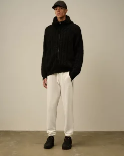 Tracksuits & Shorts<C.P. Company Light Fleece Embroidery Sweatpants Gauze White